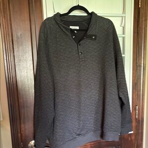 Gray Quilted Pullover Sweatshirt